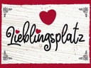 Holzschild 30x40 cm Lieblingsplatz Herz rot Dekoration