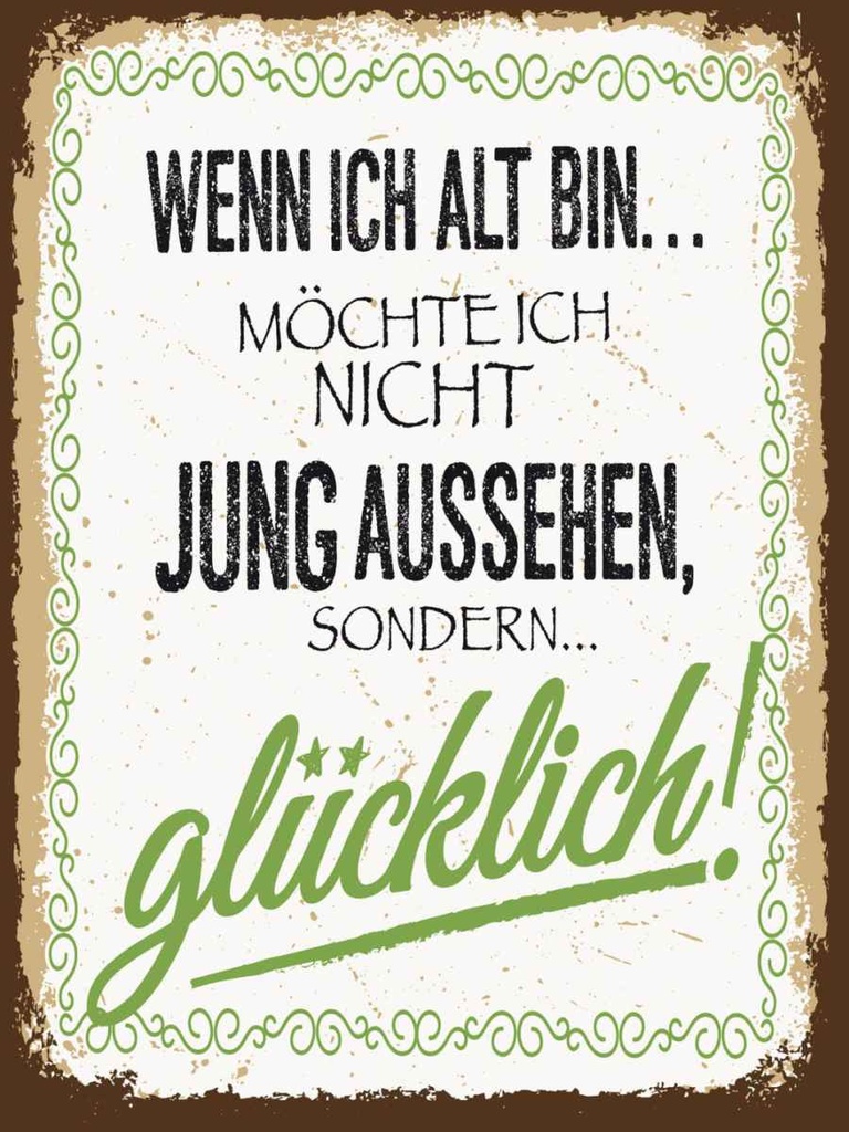 Holzschild 40x30 cm Wenn ich alt bin möchte nicht Spruch Zitat