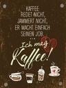 Holzschild 40x30 cm Kaffee redet nicht, jammert braun Essen Trinken