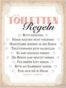 Holzschild 40x30 cm Toiletten Regeln bitte hinsetzen Warnschild Hinweisschild