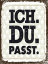 Holzschild 40x30 cm Ich Du Passt weiß braun Dekoration