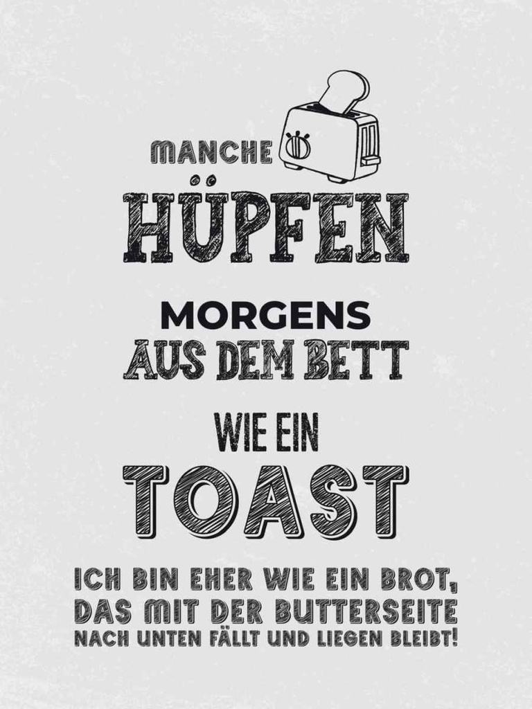 Holzschild 40x30 cm ich wie Brot nach unten fällt Dekoration