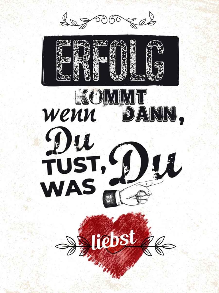 Holzschild 40x30 cm Erfolg dann du tust was liebst Spruch Zitat