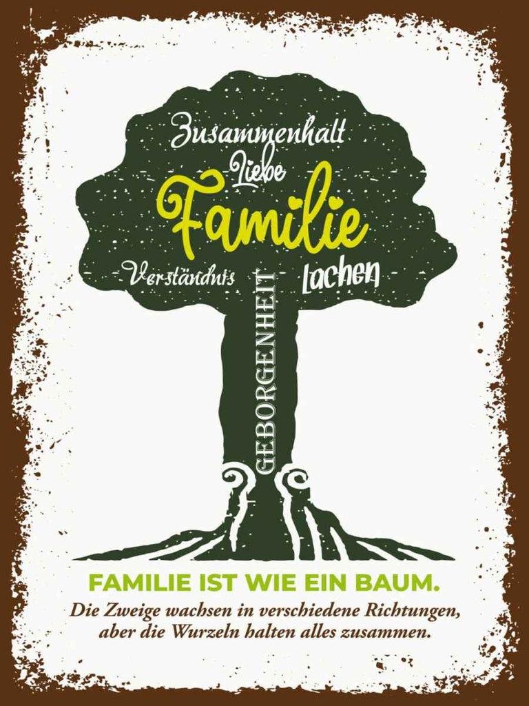 Holzschild 40x30 cm Familie ist wie ein Baum Freunde