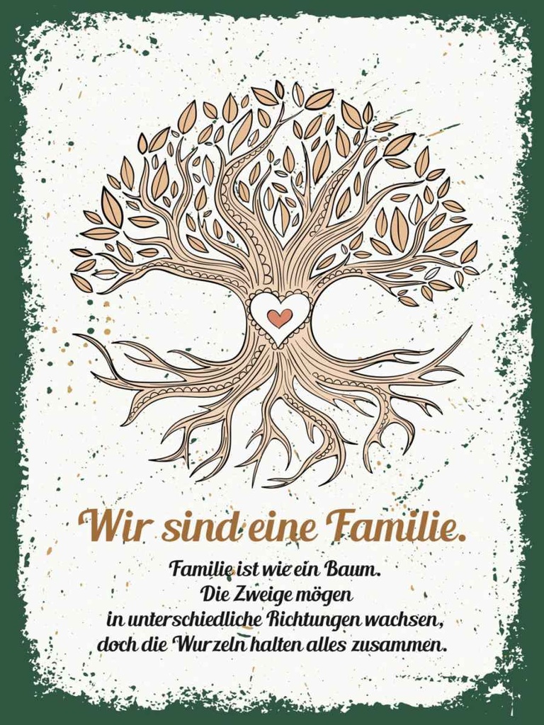Holzschild 40x30 cm Wir sind Familie alles zusammen Spruch Zitat