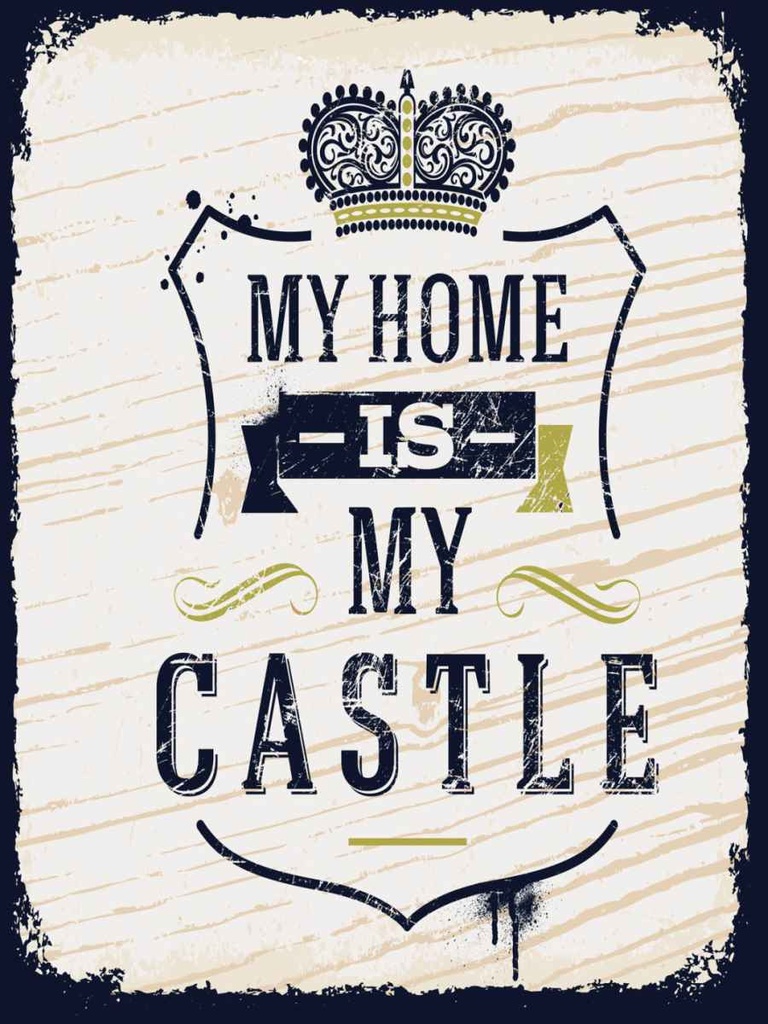 Holzschild 40x30 cm My home is Castle Dekoration