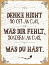 Holzschild 40x30 cm denke nicht was fehlt sondern Dekoration