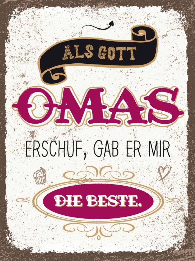 Holzschild 40x30 cm Gott gab mir die beste Oma Opa
