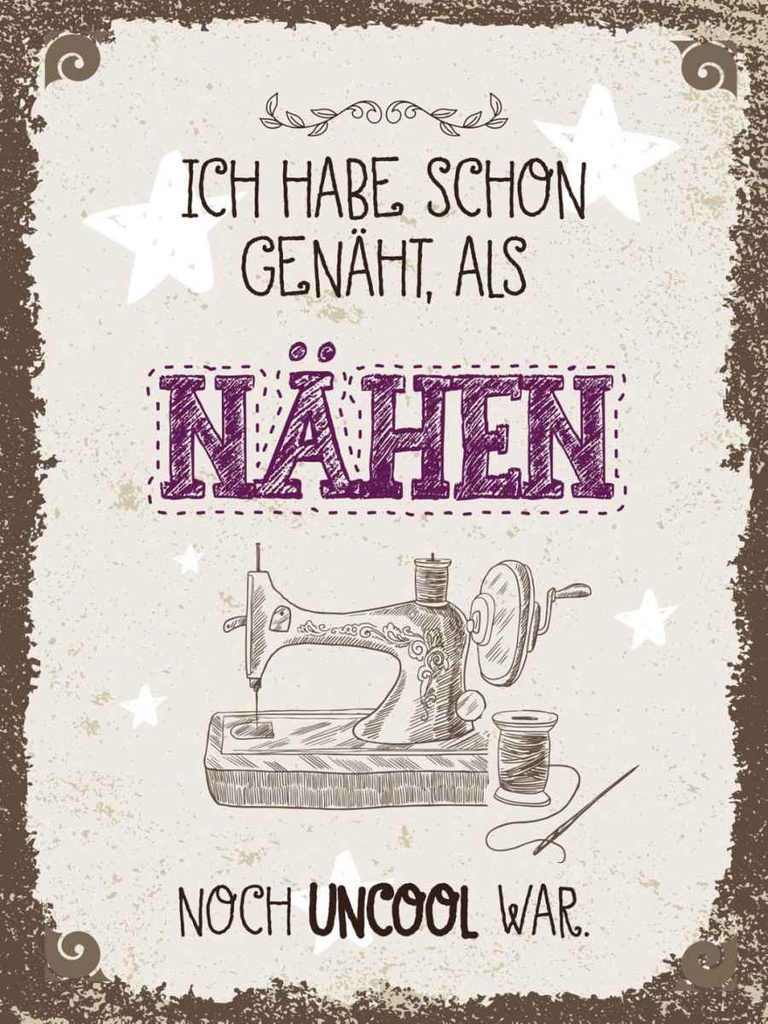 Holzschild 40x30 cm NÄHEN ich habe schon genäht Sport Hobby