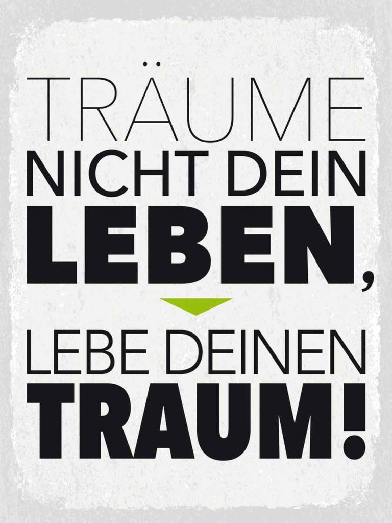 Holzschild 40x30 cm Leben lebe deinen Traum Dekoration