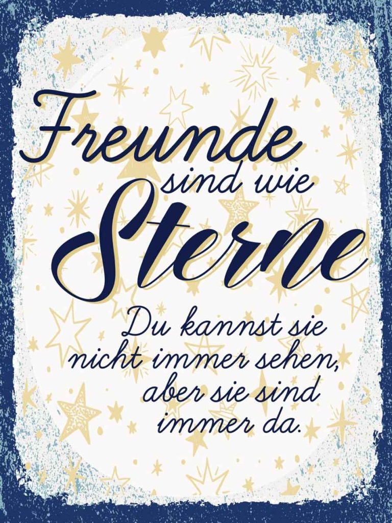 Holzschild 40x30 cm Freunde wie Sterne sind immer da Spruch Zitat