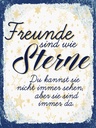 Holzschild 40x30 cm Freunde wie Sterne sind immer da Spruch Zitat