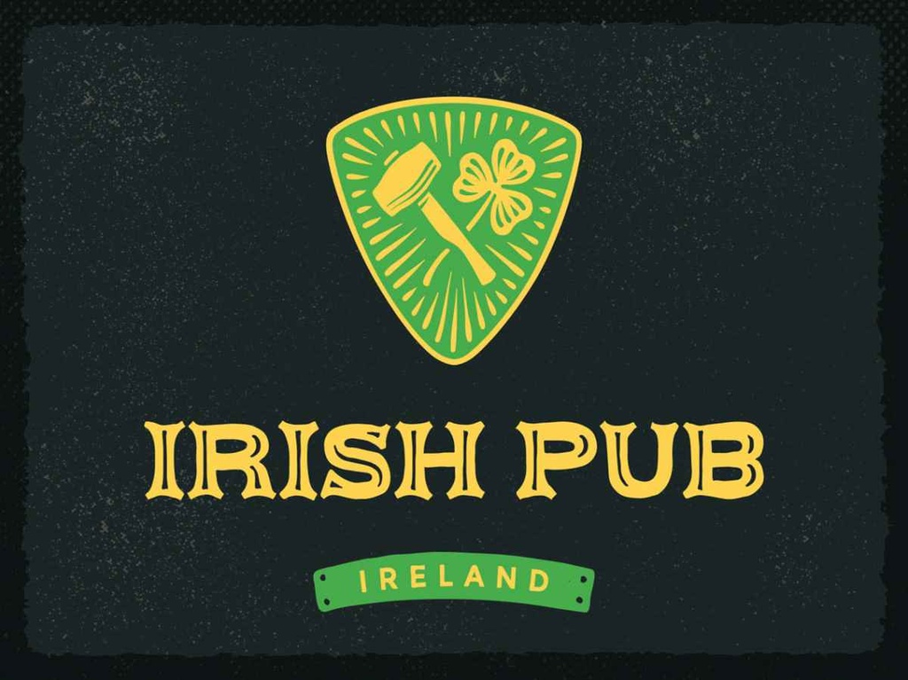 Holzschild 30x40 cm Ireland Irish pub Alkohol Essen Trinken