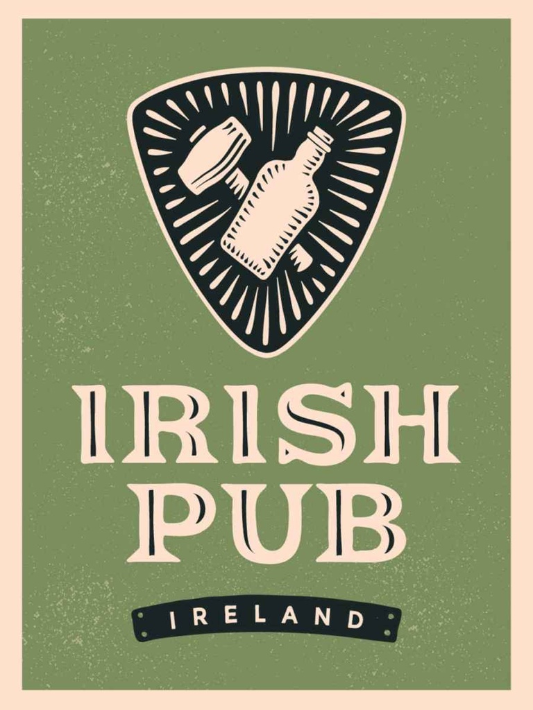 Holzschild 40x30 cm Ireland Irish pub Alkohol Essen Trinken