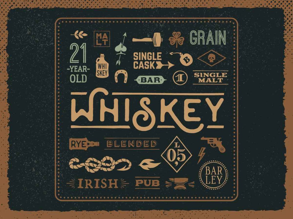 Holzschild 30x40 cm Whiskey Alkohol blended irish pub Essen Trinken