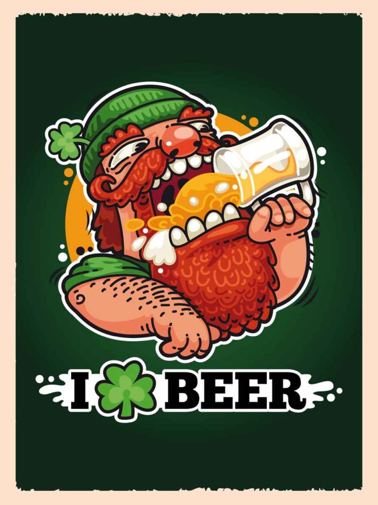 Holzschild 40x30 cm Alkohol i love Beer Bier Essen Trinken