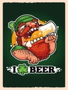 Holzschild 40x30 cm Alkohol i love Beer Bier Essen Trinken