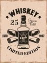 Holzschild 40x30 cm Whiskey 25 years Limited Edition Essen Trinken