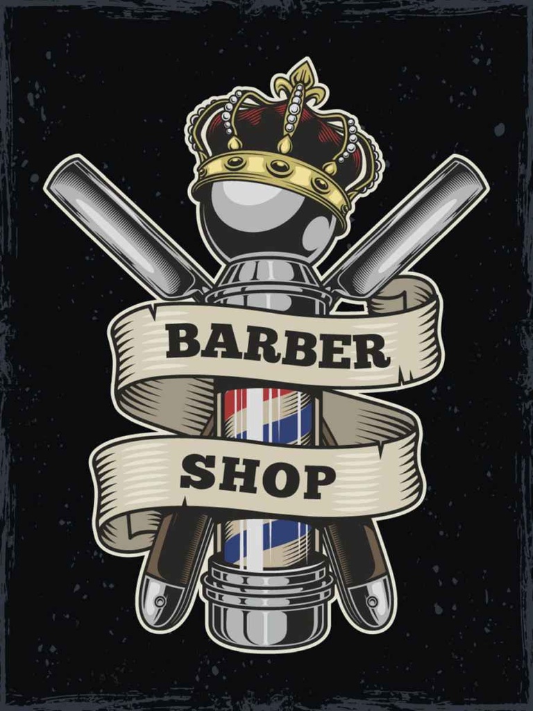 Holzschild 40x30 cm Barbershop Friseur Salon Haare