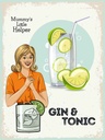 Holzschild 40x30 cm Mummy´s little Helper Gin & Tonic Essen Trinken