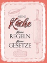 Holzschild 40x30 cm Meine Küche Regeln Kochen