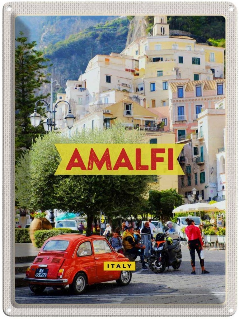 Blechschild 40x30 cm Amalfi ItalyFerien Bildmotiv Reisemotiv Abenteuer Reisen Europa Urlaub