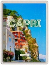 Blechschild 40x30 cm Capri Italy Urlaub Stadt Bergen Bildmotiv Reisemotiv Abenteuer Reisen Straße