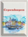 Blechschild 40x30 cm Bild Copenhagen Urlaub Denmark Boot Bildmotiv Reisemotiv Abenteuer Reisen Straße Stadt