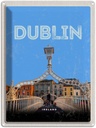 Blechschild 40x30 cm Retro Dublin Ireland Bildmotiv Reisemotiv Abenteuer Reisen Straße Stadt Urlaub