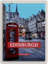 Blechschild 40x30 cm Edinburgh Scotland Telephone rot Bildmotiv Reisemotiv Abenteuer Reisen Europa Urlaub