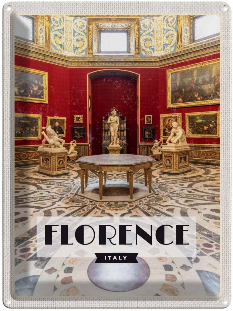 Blechschild 40x30 cm Florence Italy Schloss Toscana Bildmotiv Reisemotiv Abenteuer Reisen Europa Urlaub