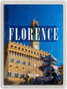 Blechschild 40x30 cm Florence Italy Urlaub Retro Uhrturm Toscana Bildmotiv Reisemotiv Abenteuer Reisen Europa