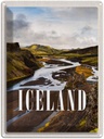 Blechschild 40x30 cm Iceland Berge Vulkaninsel Bildmotiv Reisemotiv Abenteuer Reisen Urlaub