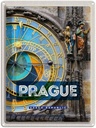 Blechschild 40x30 cm Prague Rathausuhr Tschechien Bildmotiv Reisemotiv Abenteuer Reisen Straße Stadt Urlaub