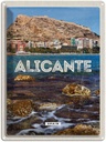 Blechschild 40x30 cm Aligante Spain Urlaub Spanien Meer Bildmotiv Reisemotiv Abenteuer Reisen Straße Stadt