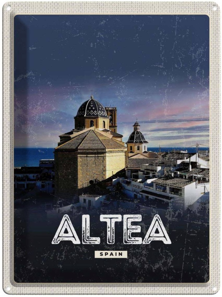 Blechschild 40x30 cm Retro Altea Urlaub Spain Spanien Poster Bildmotiv Reisemotiv Abenteuer Reisen Europa