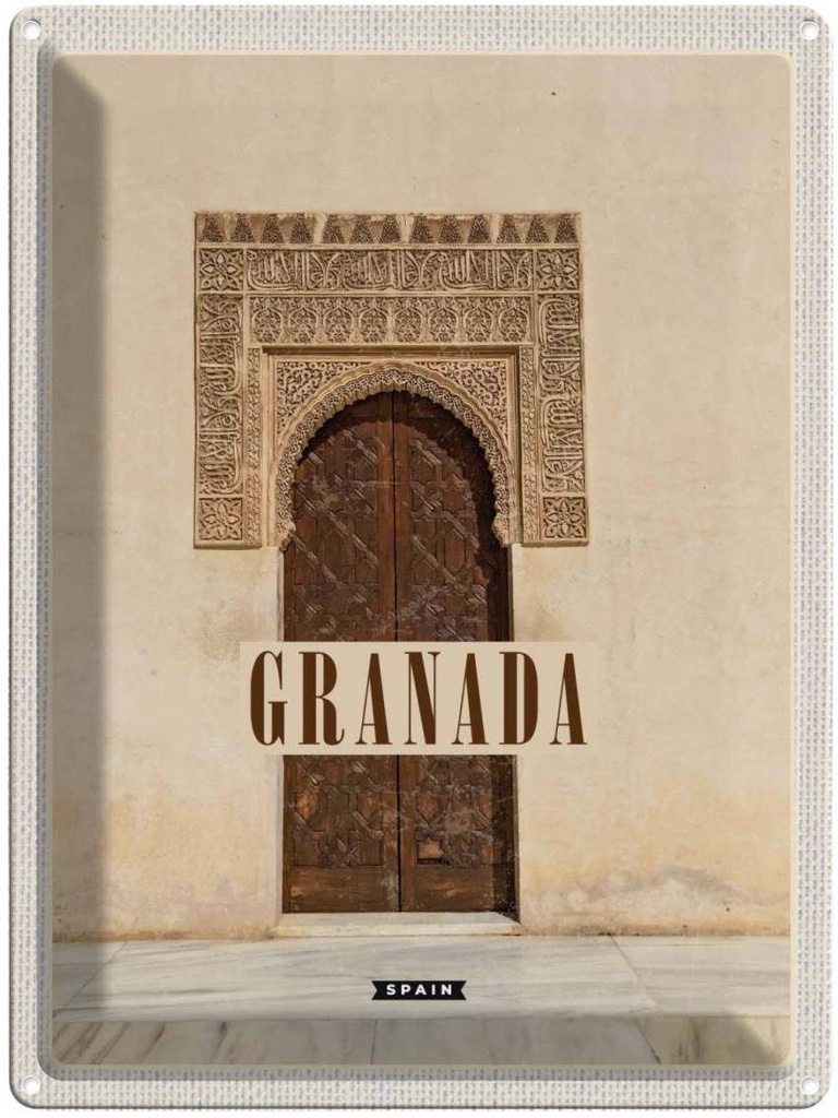 Blechschild 40x30 cm Granada Spain Tourismus Poster Bildmotiv Reisemotiv Abenteuer Reisen Urlaub