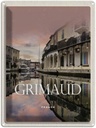 Blechschild 40x30 cm Grimaud France Urlaub Panorama Bild Geschnenk Bildmotiv Reisemotiv Abenteuer Reisen Europa