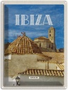 Blechschild 40x30 cm Retro Ibiza Urlaub Spain Altstadt Bildmotiv Reisemotiv Abenteuer Reisen Straße Stadt