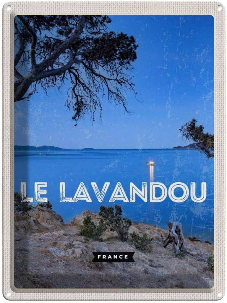 Blechschild 40x30 cm Retro Le Lavandou France Bildmotiv Reisemotiv Abenteuer Reisen Europa Urlaub