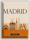 Blechschild 40x30 cm Retro Madrid Urlaub Spain malerisches Bild Bildmotiv Reisemotiv Abenteuer Reisen Europa