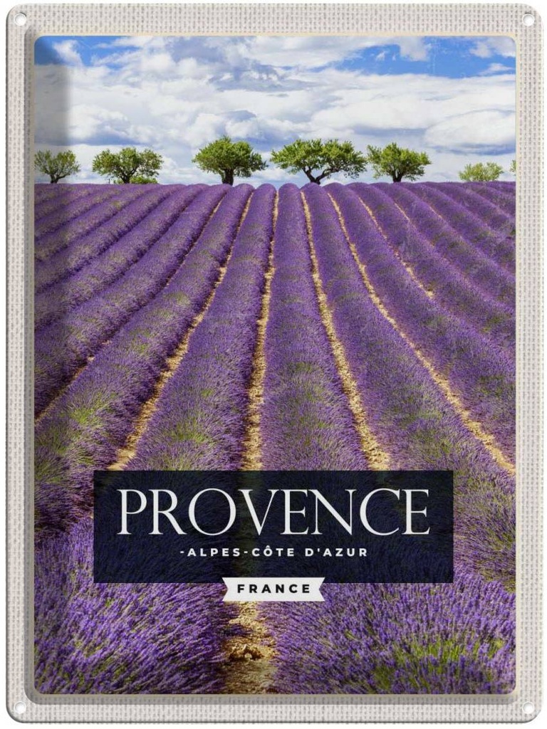 Blechschild 40x30 cm provence alpes Urlaub cote d'azur Lavendel Bildmotiv Reisemotiv Abenteuer Reisen Europa