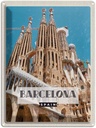 Blechschild 40x30 cm Retro Barcelona Reiseziel Bildmotiv Reisemotiv Abenteuer Reisen Straße Stadt Urlaub