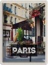 Blechschild 40x30 cm Paris CafePoster Bildmotiv Reisemotiv Essen Trinken Abenteuer Reisen Urlaub