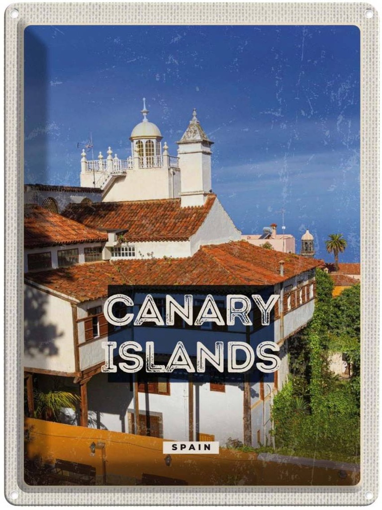 Blechschild 40x30 cm Canara Islands Spain Urlaubsziel Bildmotiv Reisemotiv Abenteuer Reisen Urlaub