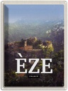 Blechschild 40x30 cm Eze France Urlaub schönste Panorama Bildmotiv Reisemotiv Abenteuer Reisen Straße Stadt