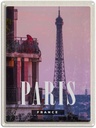 Blechschild 40x30 cm Paris France Sonnenuntergang Turm Bildmotiv Reisemotiv Abenteuer Reisen Europa Urlaub