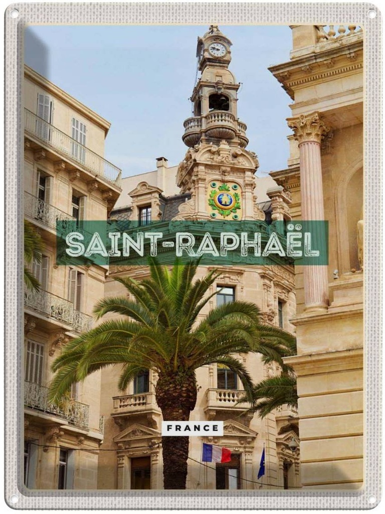 Blechschild 40x30 cm Saint-Raphaël France Hafenstadt Bildmotiv Reisemotiv Abenteuer Reisen Europa Urlaub