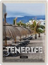Blechschild 40x30 cm Tenerife SpainStrand Palmen Bildmotiv Reisemotiv Abenteuer Reisen Straße Stadt Urlaub