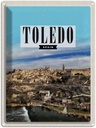 Blechschild 40x30 cm Toledo Spain Urlaub Panorama Stadt Bildmotiv Reisemotiv Abenteuer Reisen Straße